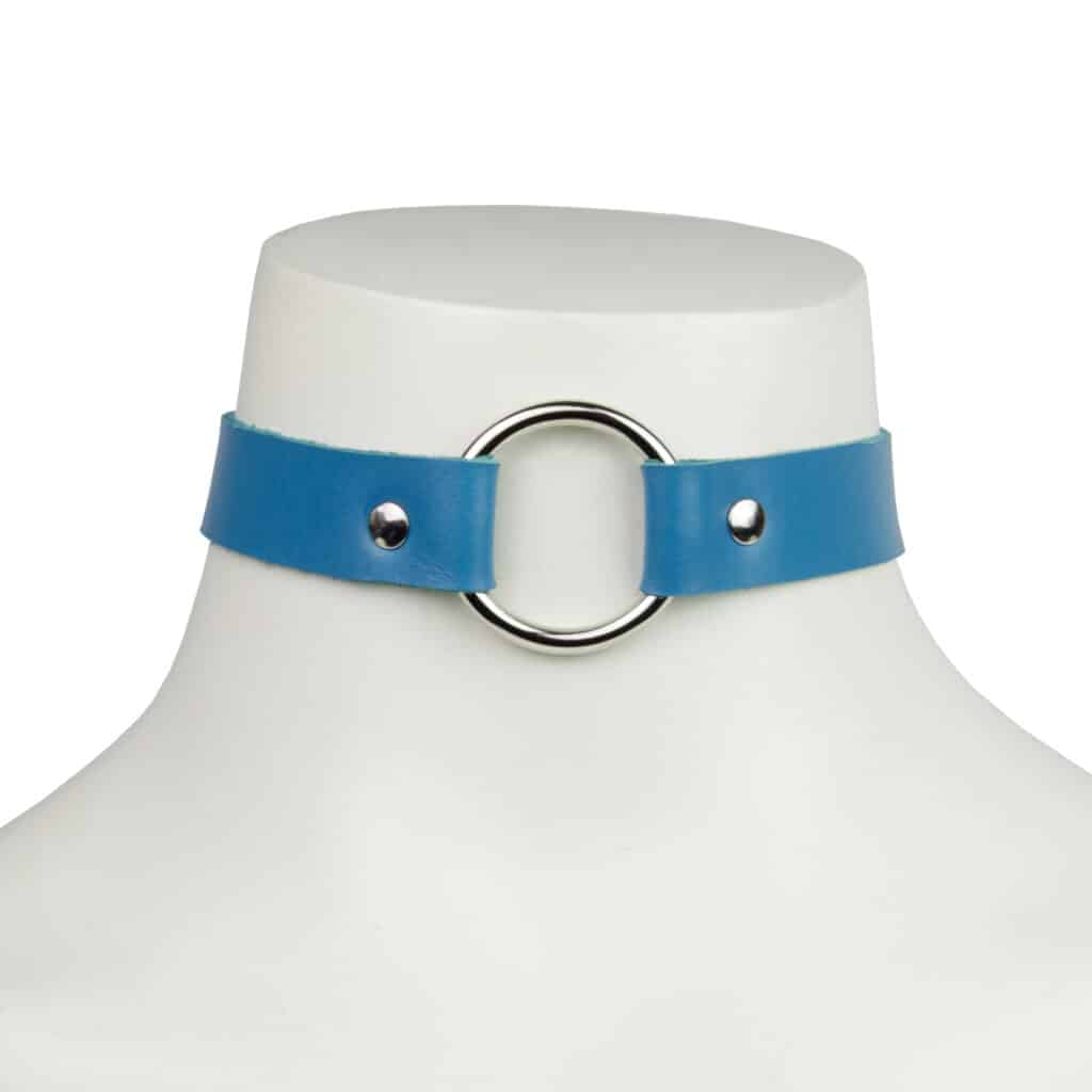 Leather Choker Blue