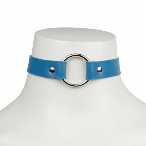 Leather Choker Blue