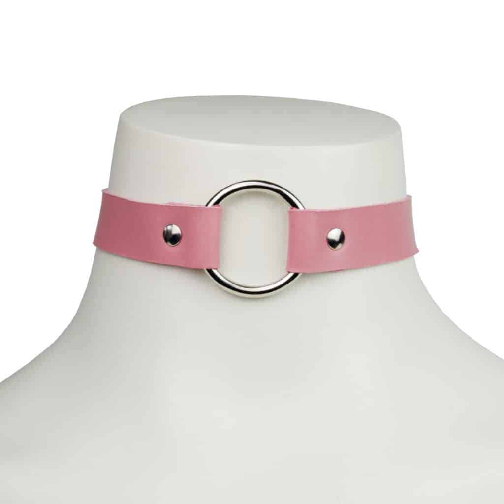 Leather Choker Pink